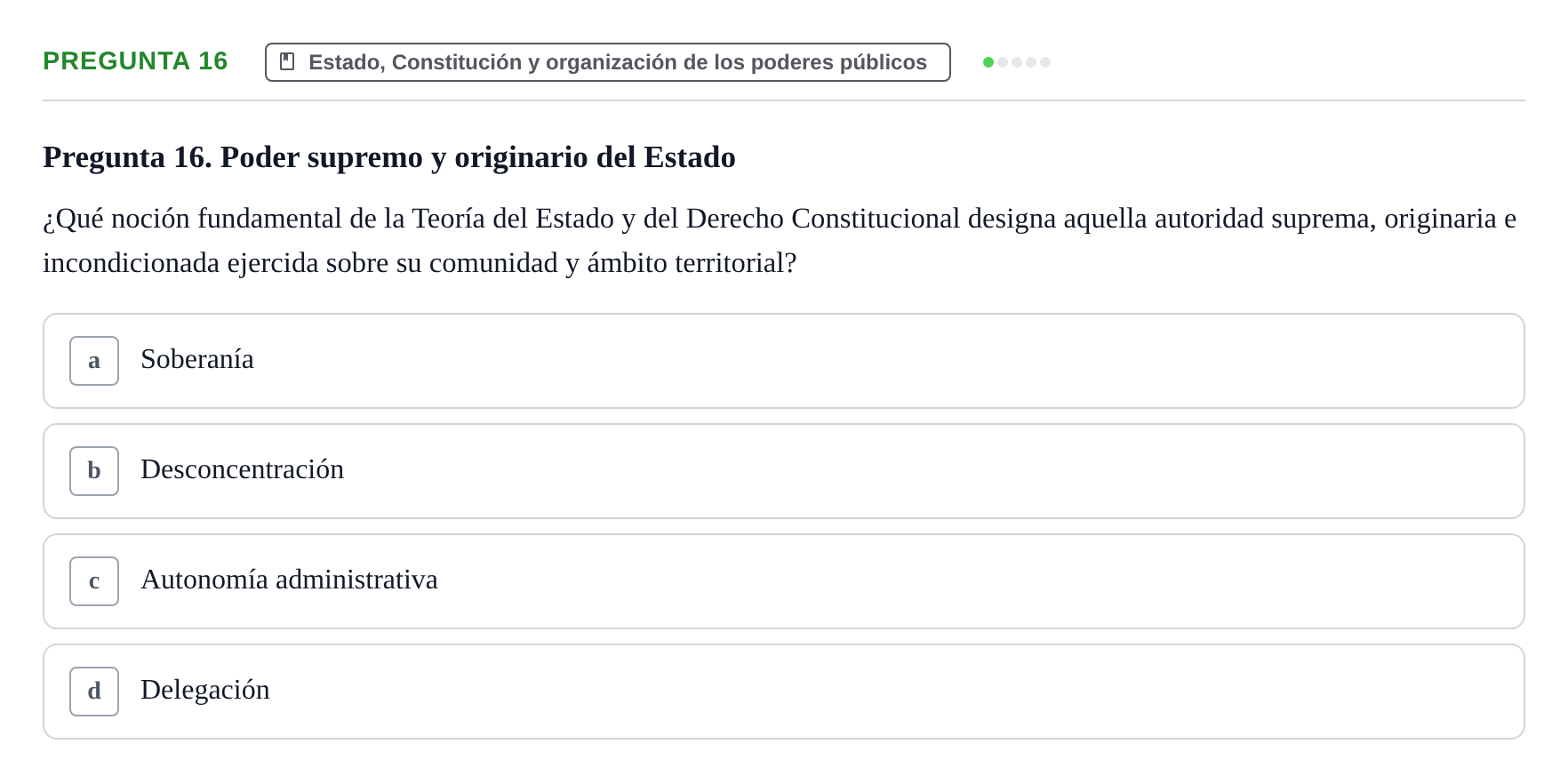 Enunciado: Pregunta 16