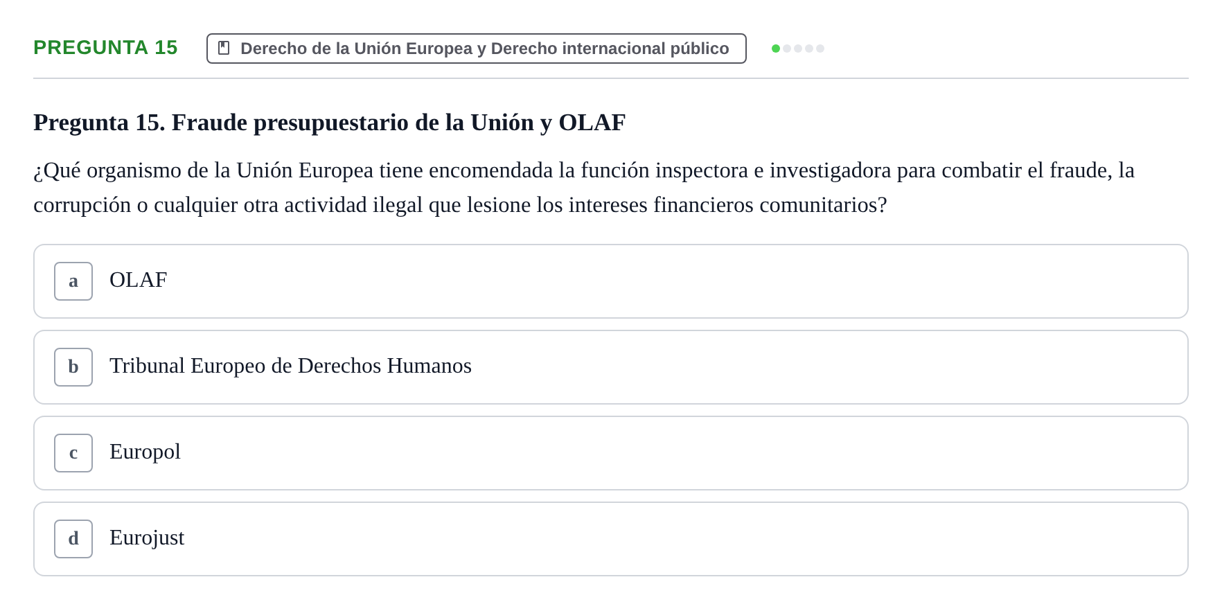 Enunciado: Pregunta 15