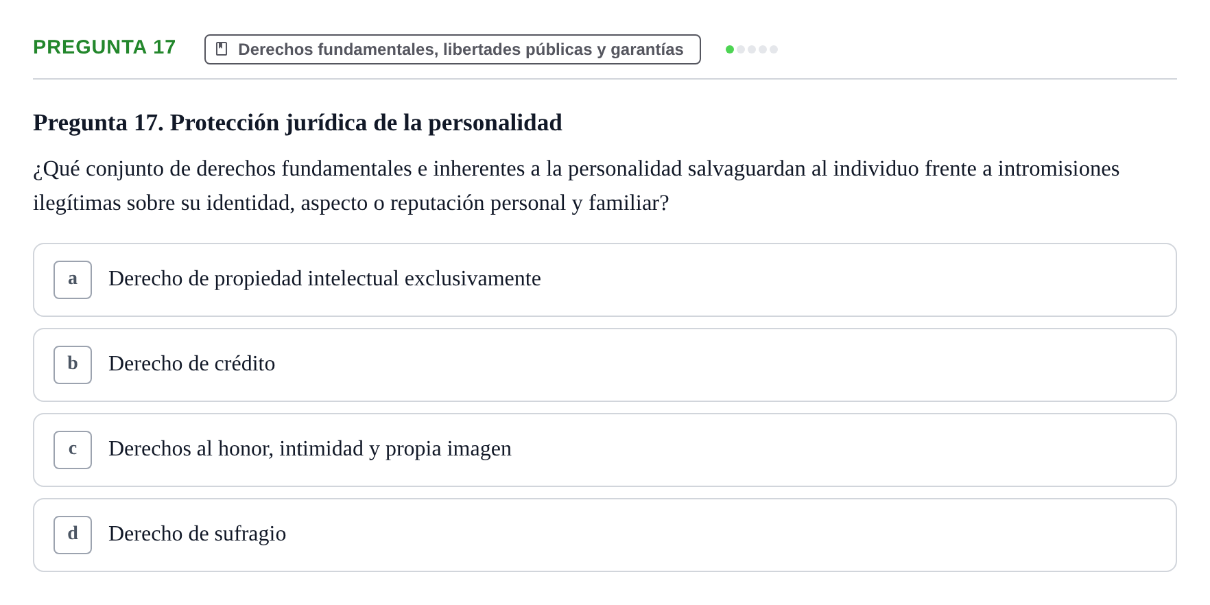 Enunciado: Pregunta 17