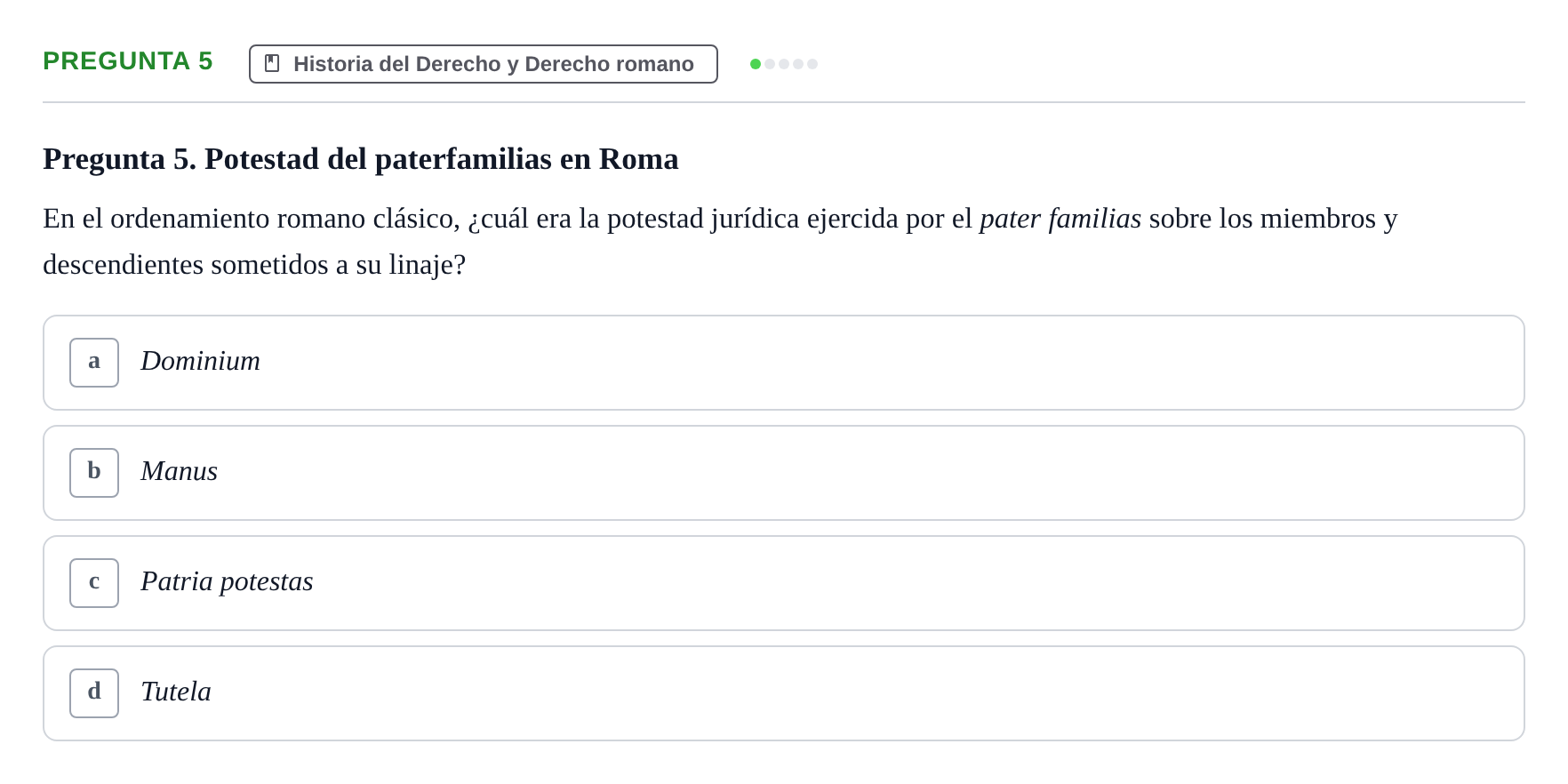 Enunciado: Pregunta 5