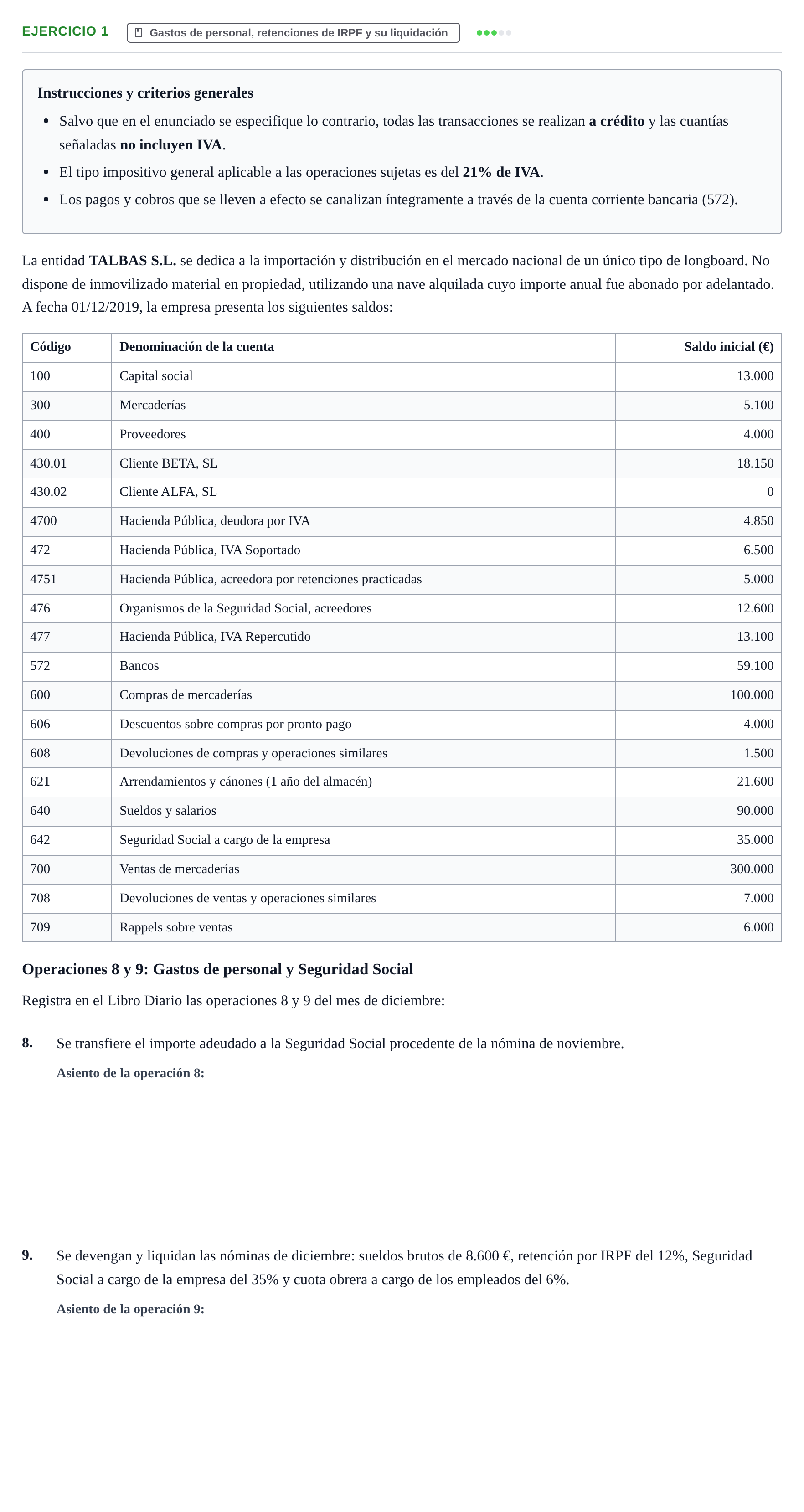 Enunciado: Ejercicio 1 - Gastos de personal · Introducción a la Contabilidad URV 2019