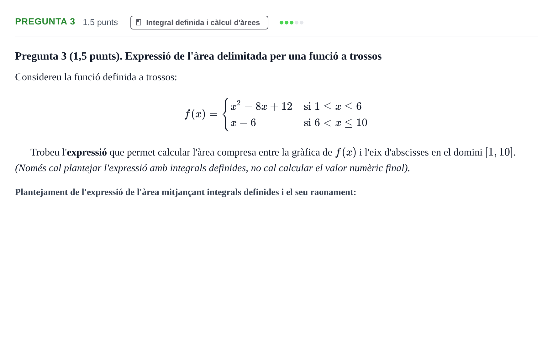 Enunciado: Pregunta 3 · Matemàtiques Ii UB 2021
