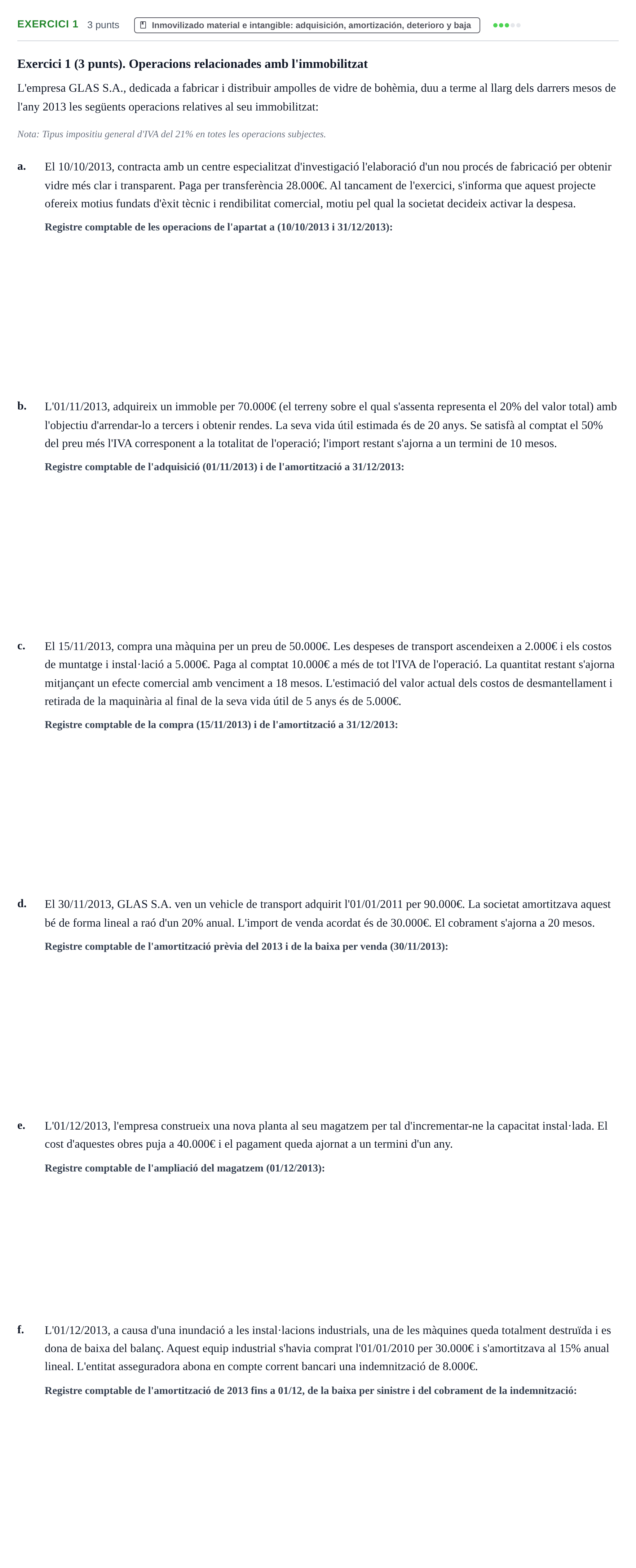 Enunciado: Exercici 1 · Introducción a la Contabilidad URV Exemples 2013