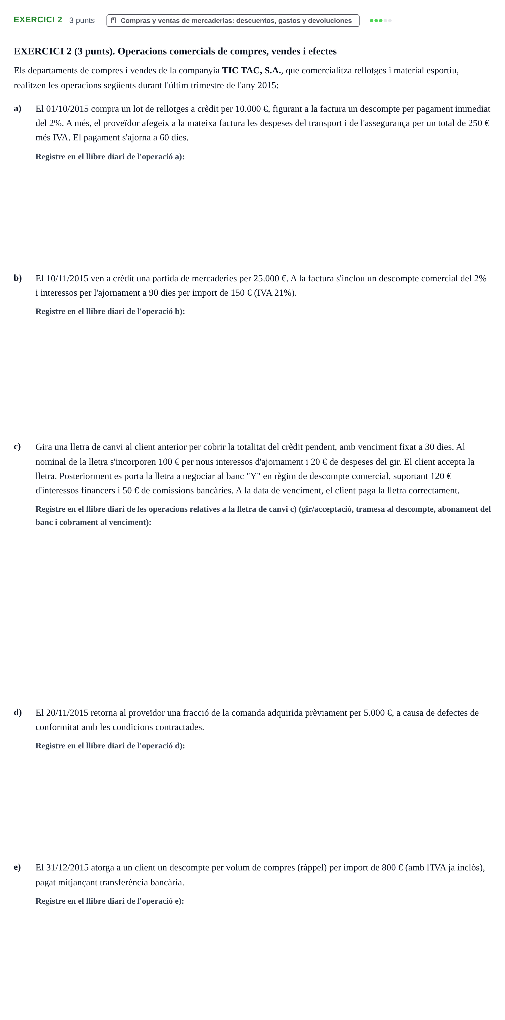 Enunciado: Problema 2 · Introducción a la Contabilidad URV 2015