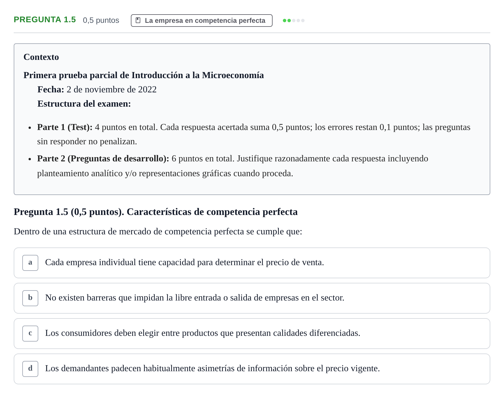 Enunciado: Pregunta 1.5 · Introducción a la Microeconomía URV 2022