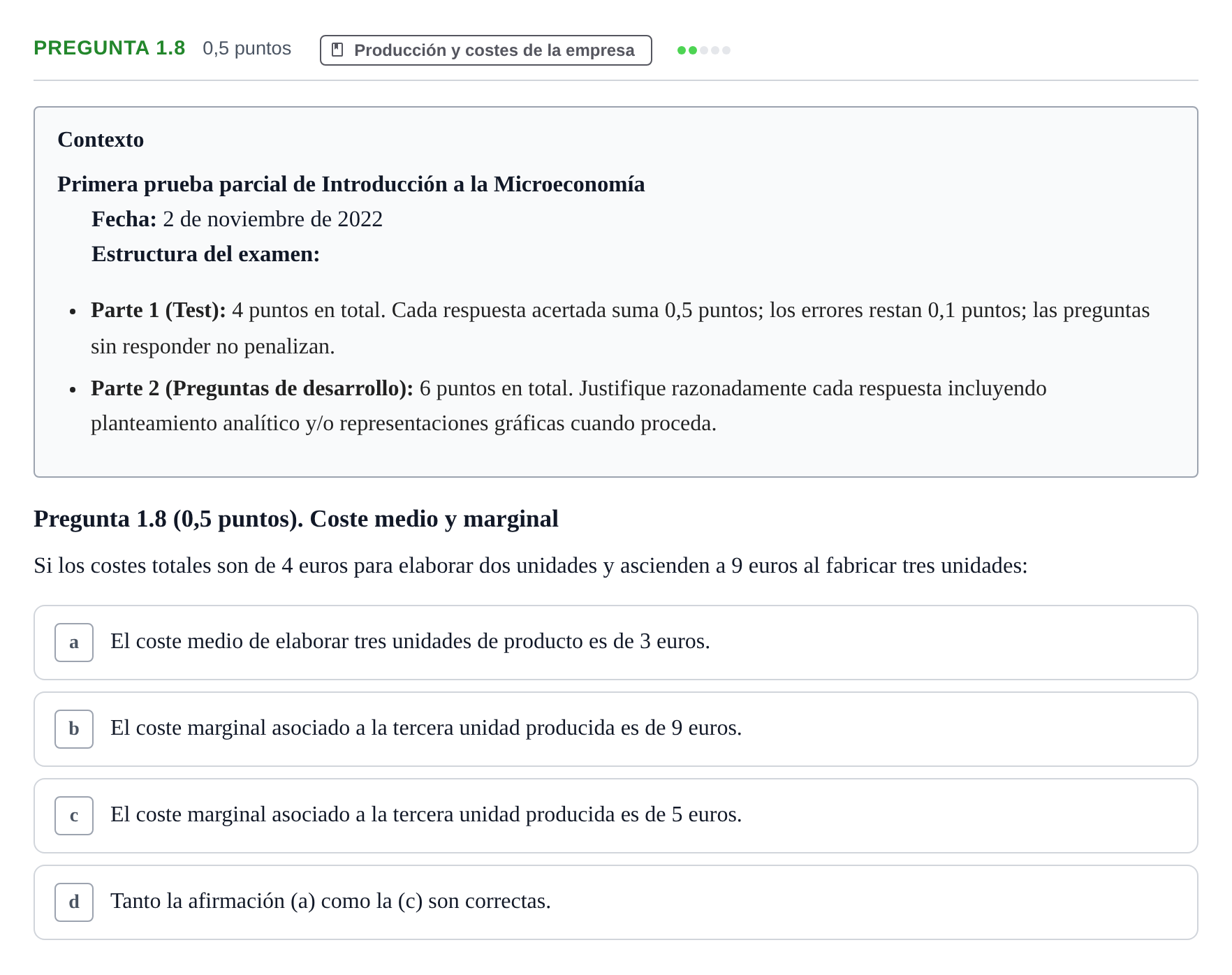 Enunciado: Pregunta 1.8 · Introducción a la Microeconomía URV 2022