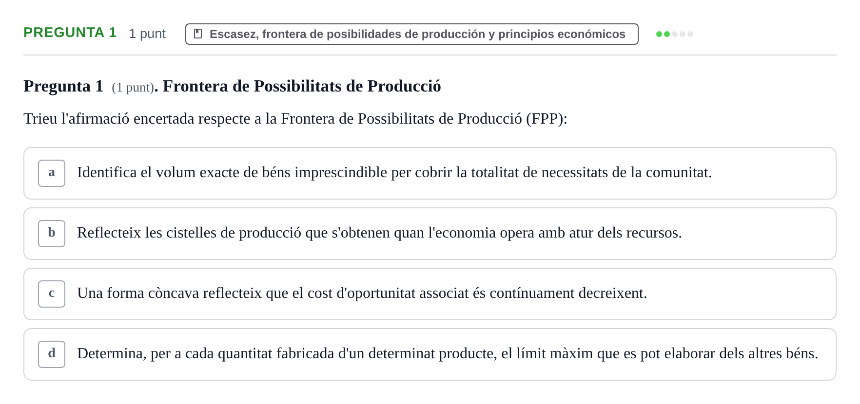 Enunciado: Pregunta 1 · Introducción a la Microeconomía URV Exemples