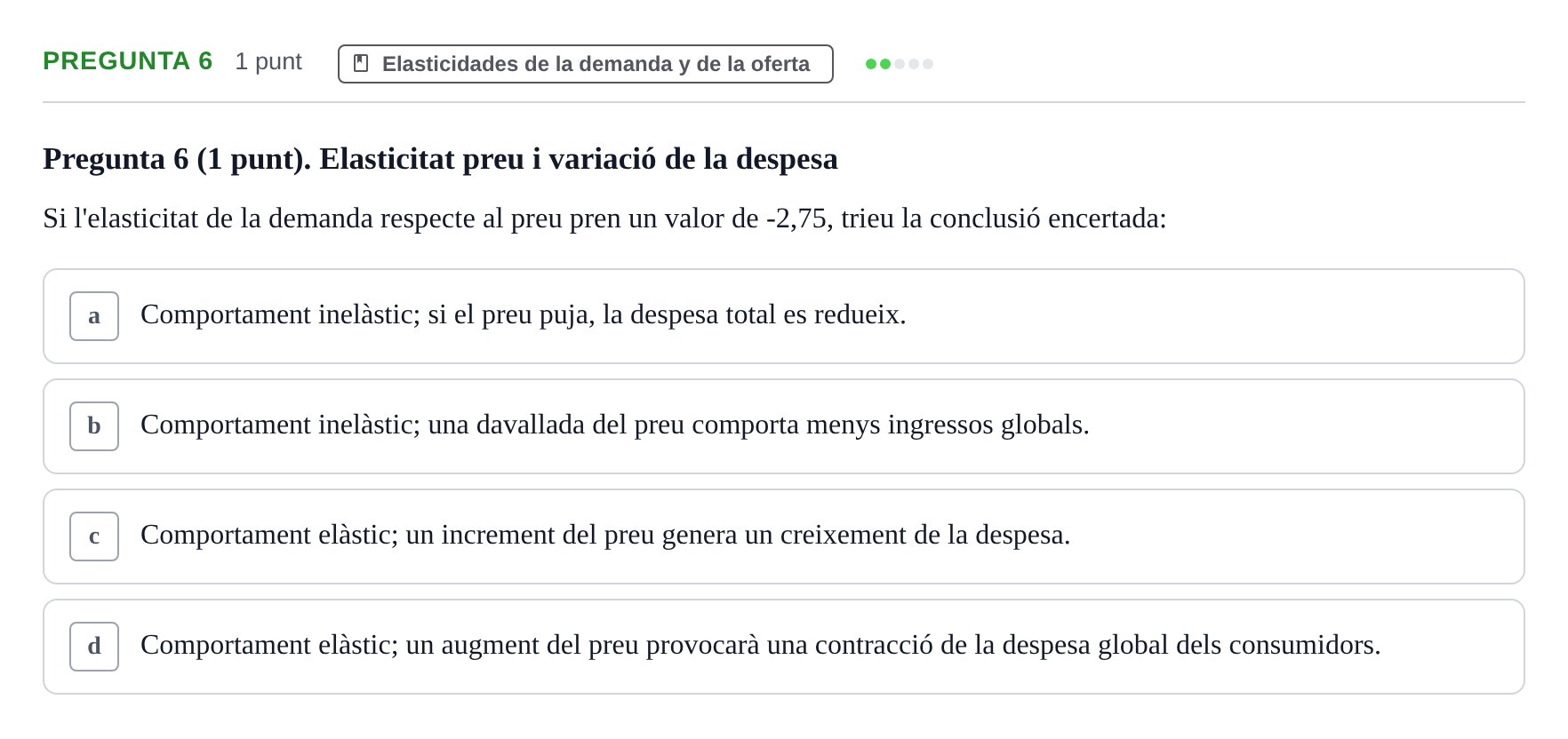 Enunciado: Pregunta 6 · Introducción a la Microeconomía URV Exemples
