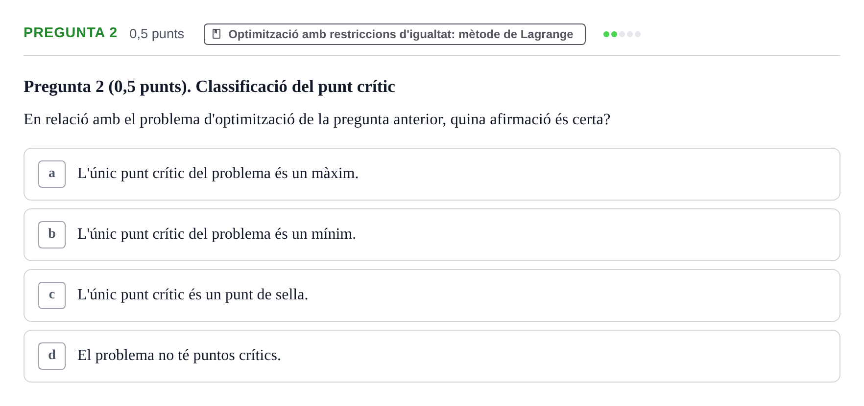 Enunciado: Pregunta 2 · Matemàtiques Ii UB Exemples 2024