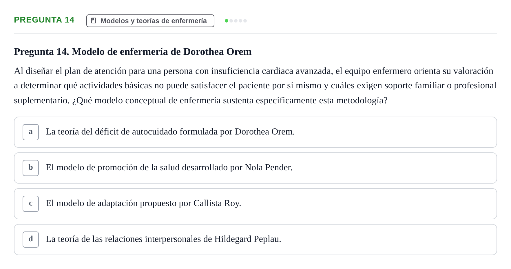 Enunciado: Pregunta 14