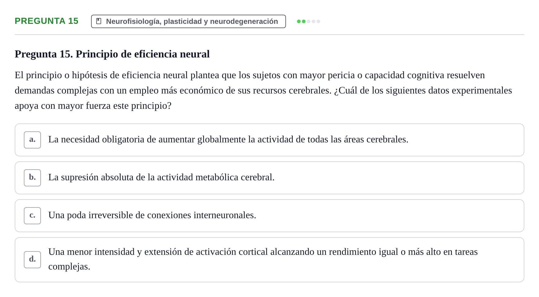 Enunciado: Pregunta 15