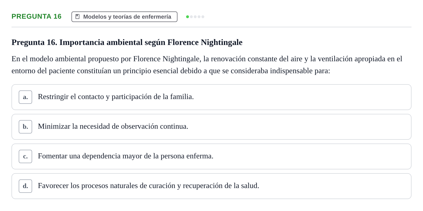 Enunciado: Pregunta 16