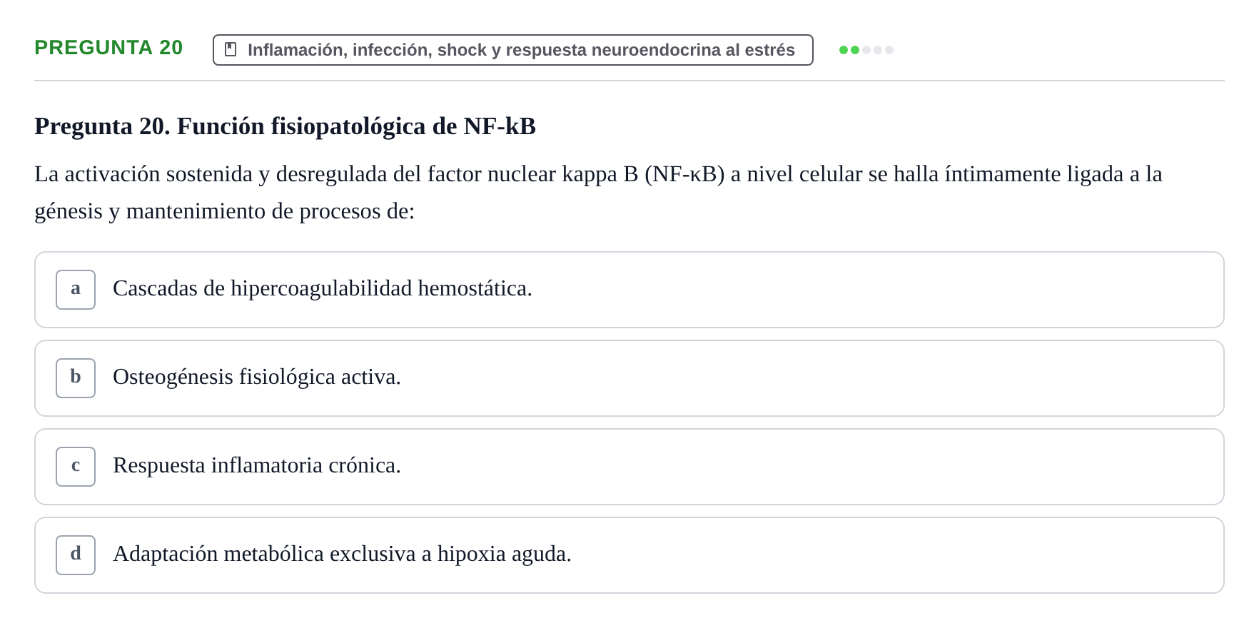 Enunciado: Pregunta 20