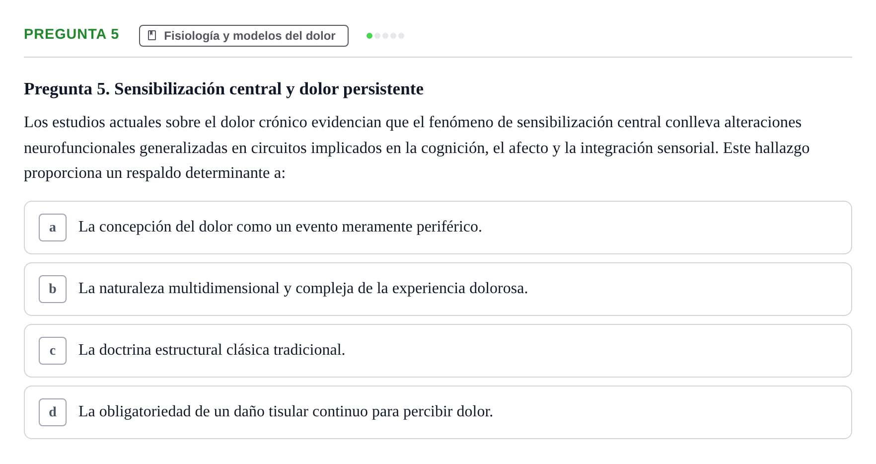 Enunciado: Pregunta 5