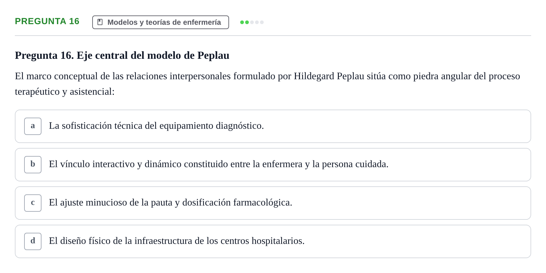 Enunciado: Pregunta 16