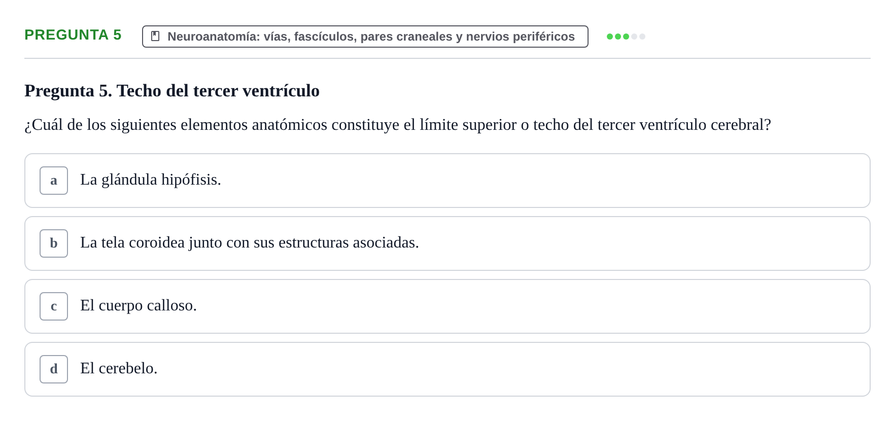 Enunciado: Pregunta 5