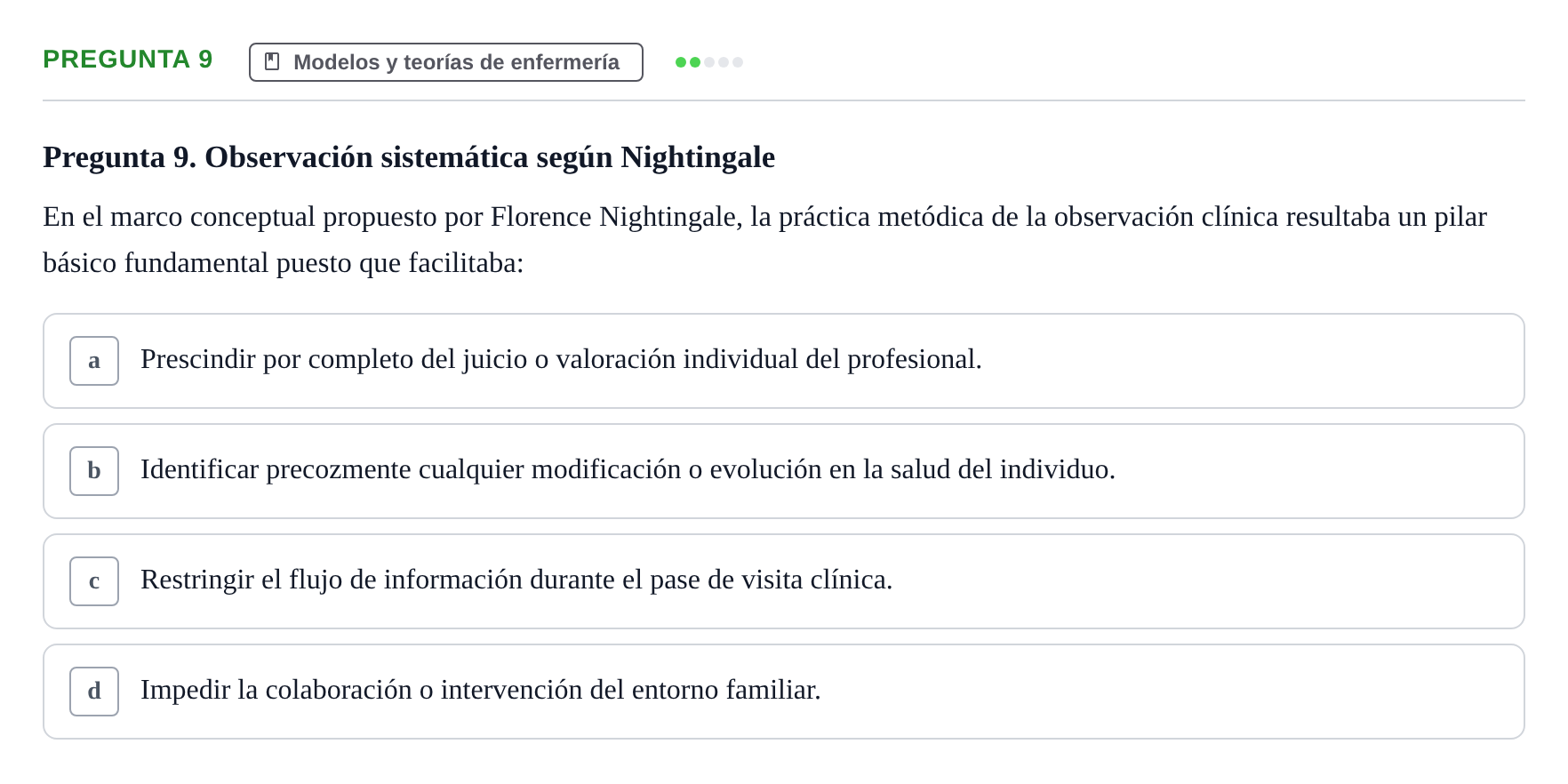 Enunciado: Pregunta 9