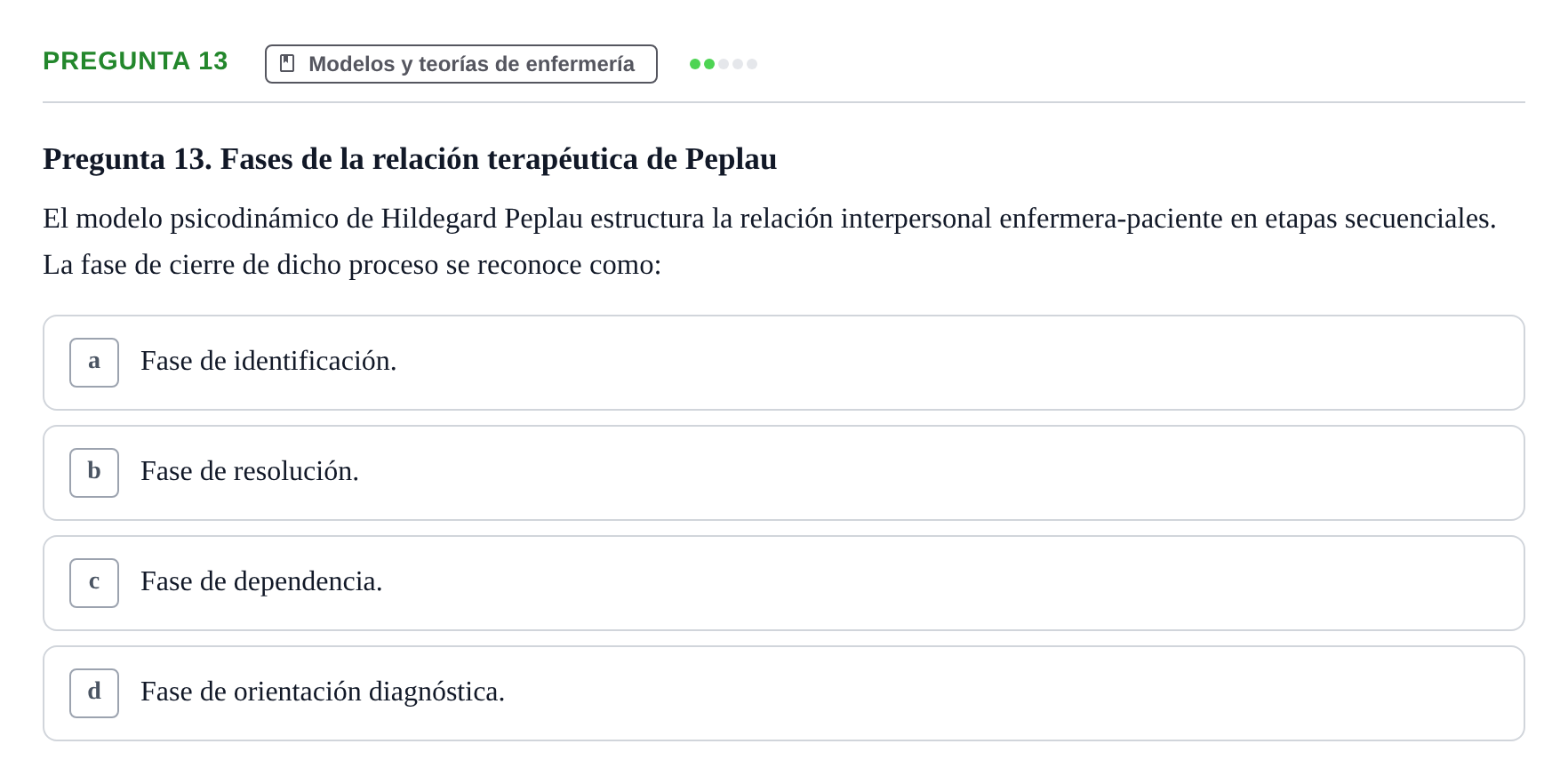 Enunciado: Pregunta 13