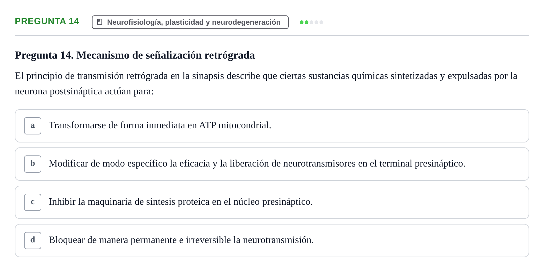 Enunciado: Pregunta 14