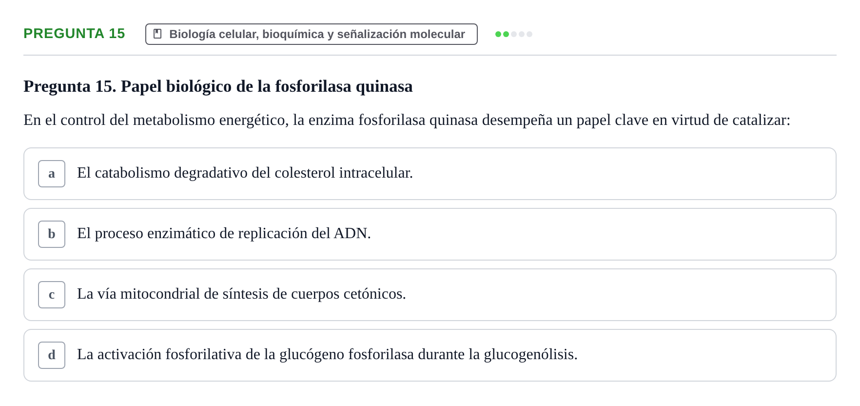 Enunciado: Pregunta 15