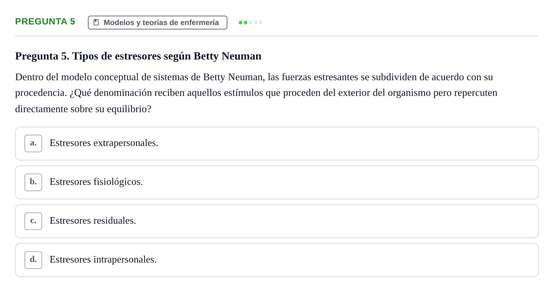 Enunciado: Pregunta 5