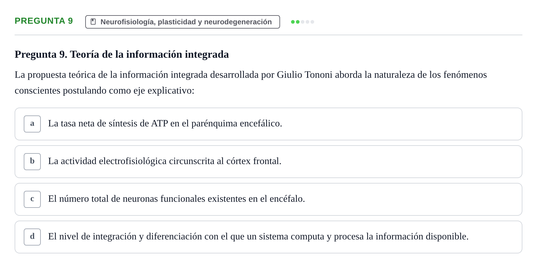 Enunciado: Pregunta 9