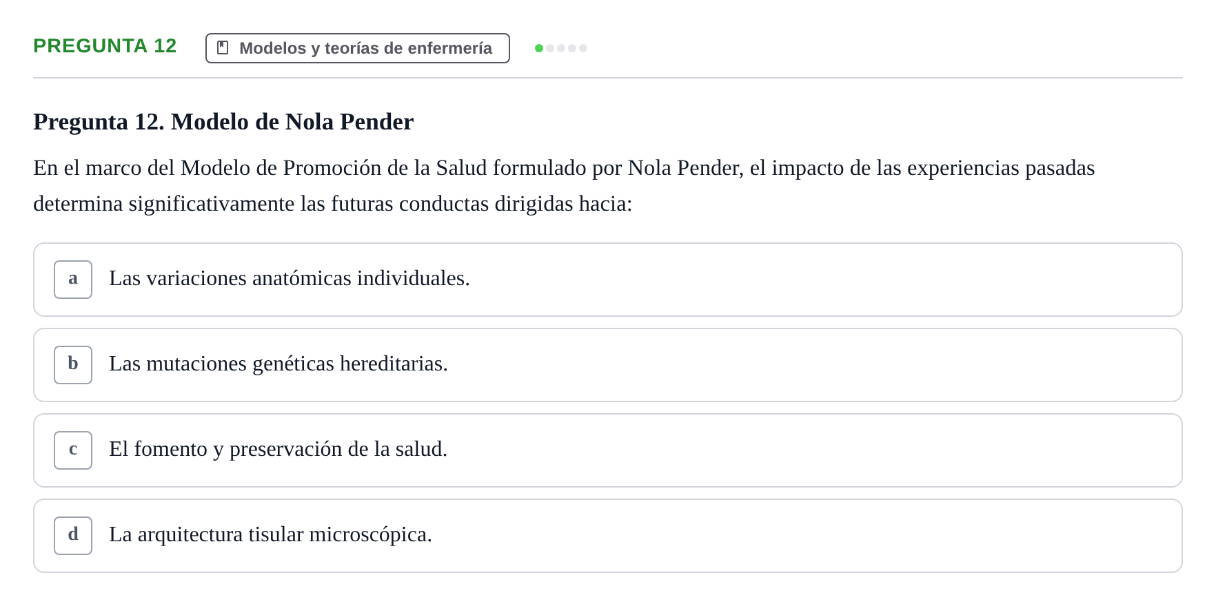Enunciado: Pregunta 12
