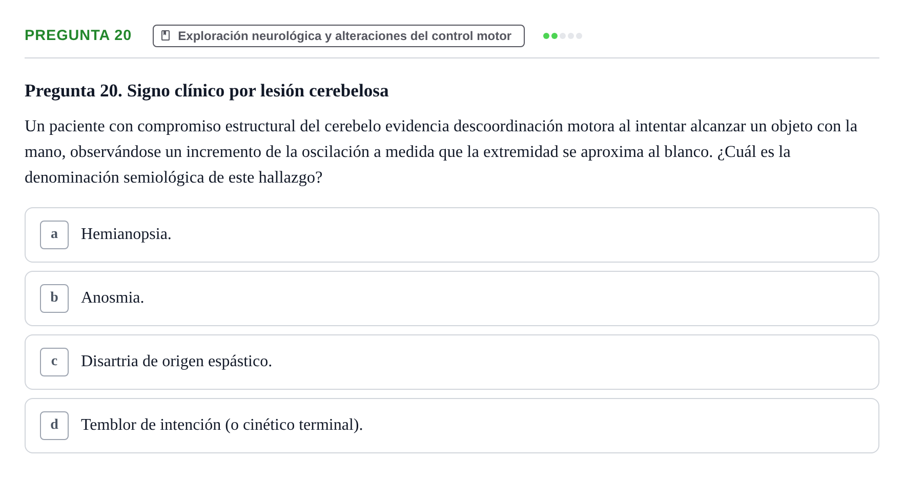 Enunciado: Pregunta 20