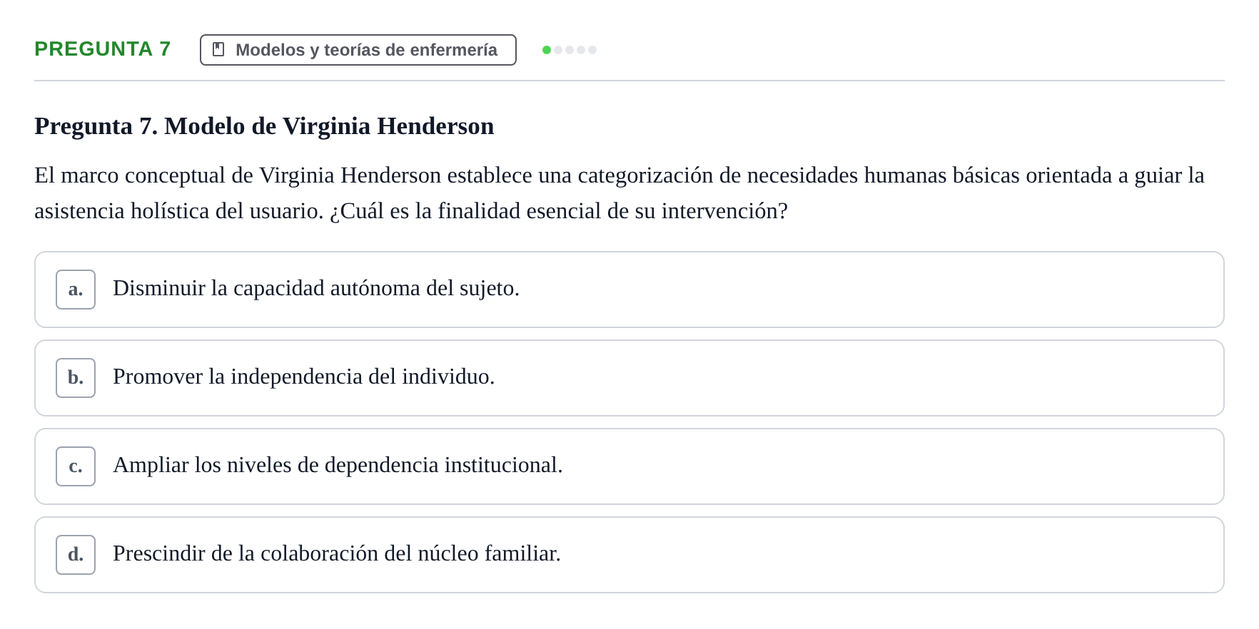 Enunciado: Pregunta 7