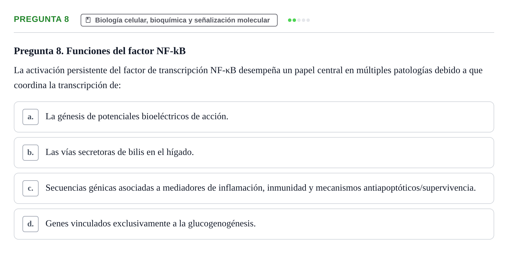 Enunciado: Pregunta 8