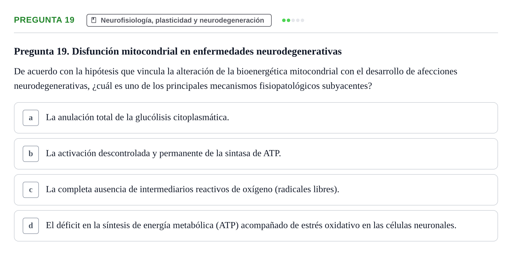 Enunciado: Pregunta 19