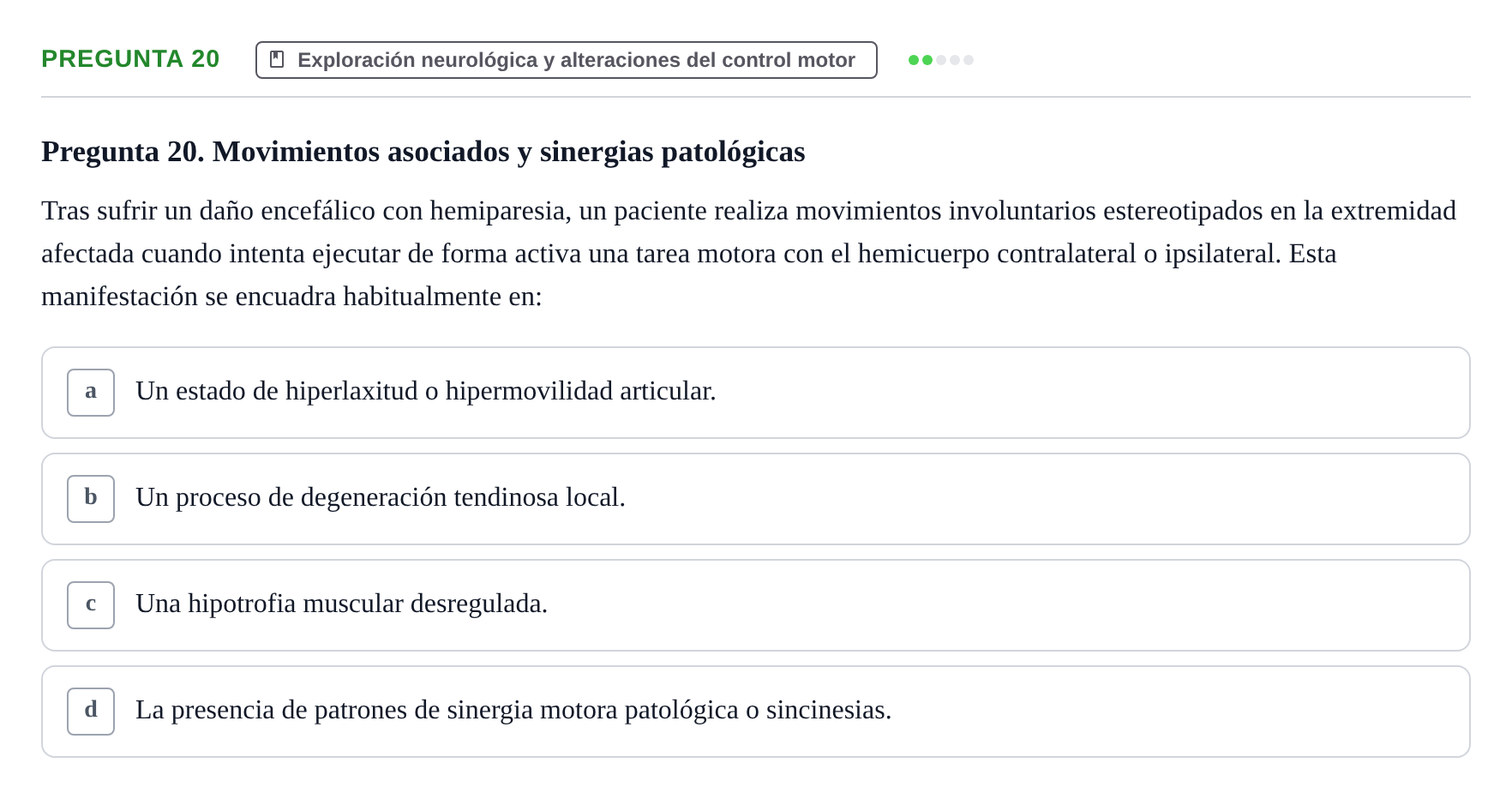 Enunciado: Pregunta 20