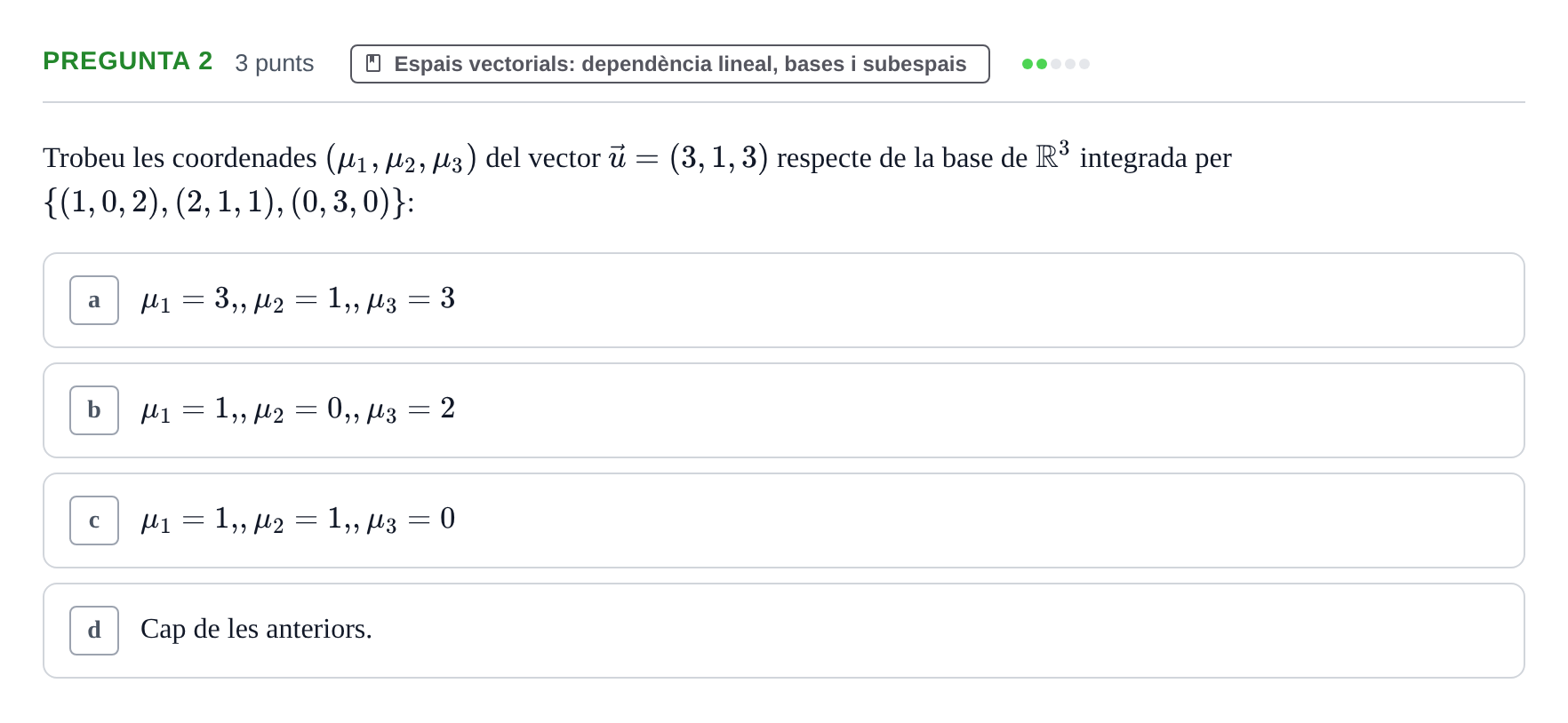 Enunciado: Pregunta 2 · Matemàtiques I UB 2018