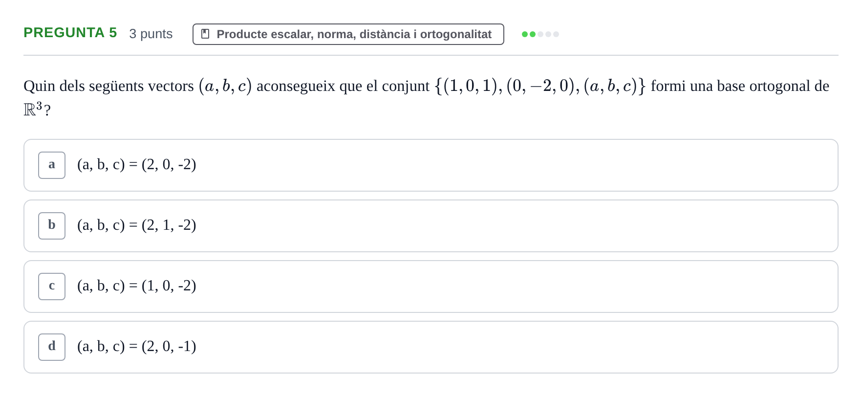 Enunciado: Pregunta 5 · Matemàtiques I UB 2018
