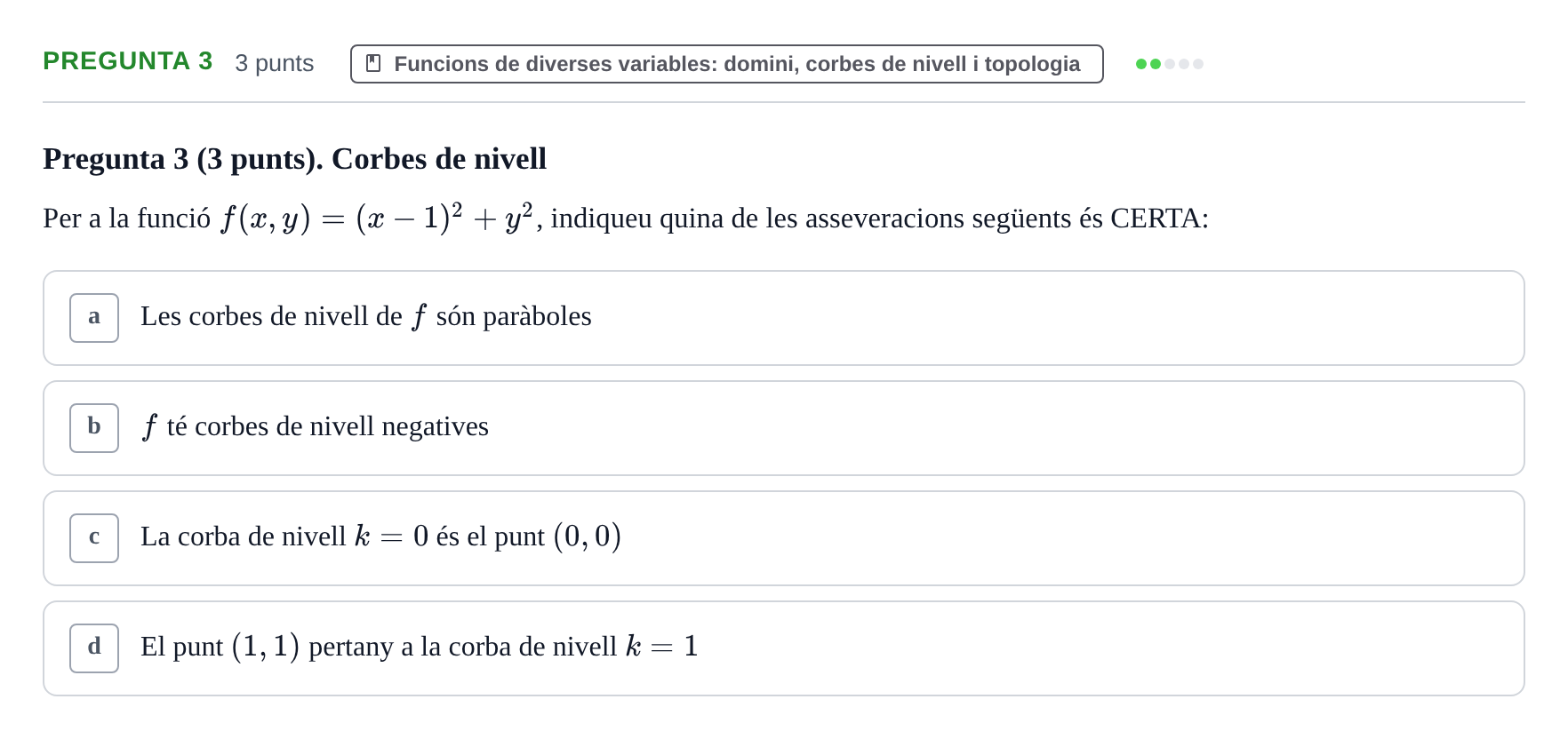 Enunciado: Pregunta 3 · Matemàtiques I UB 2018