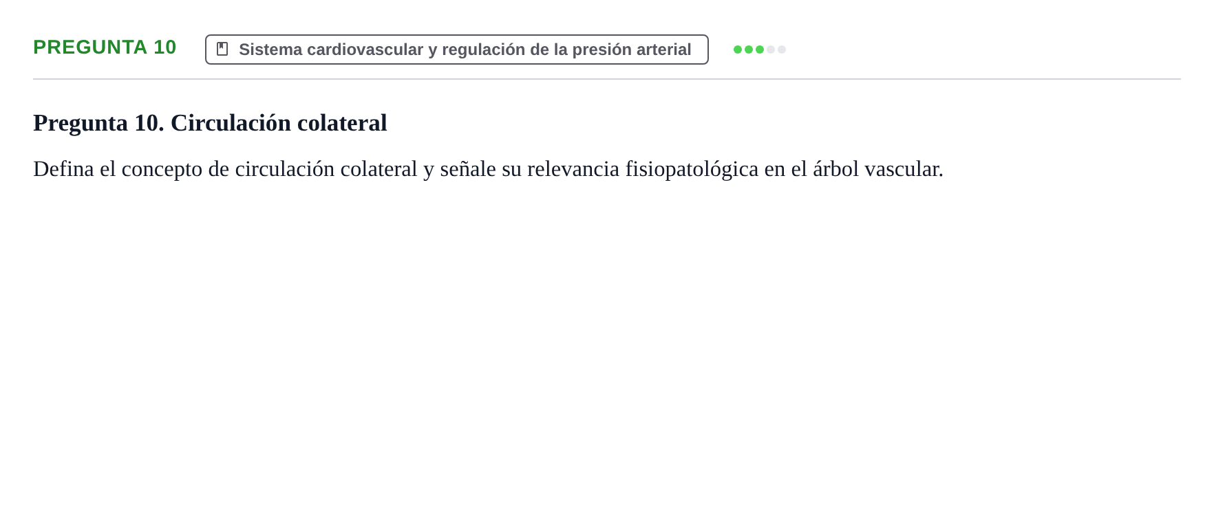 Enunciado: Pregunta 10 · Fisiología Humana URV Examen de Repaso: Fisiología del Sistema Cardiovascular