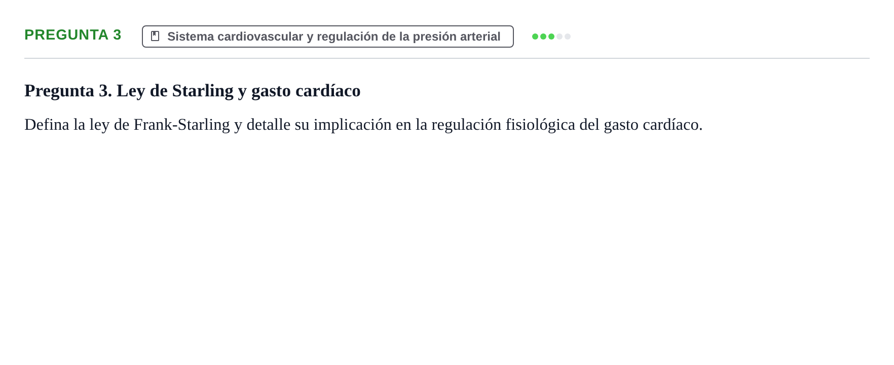 Enunciado: Pregunta 3 · Fisiología Humana URV Examen de Repaso: Fisiología del Sistema Cardiovascular
