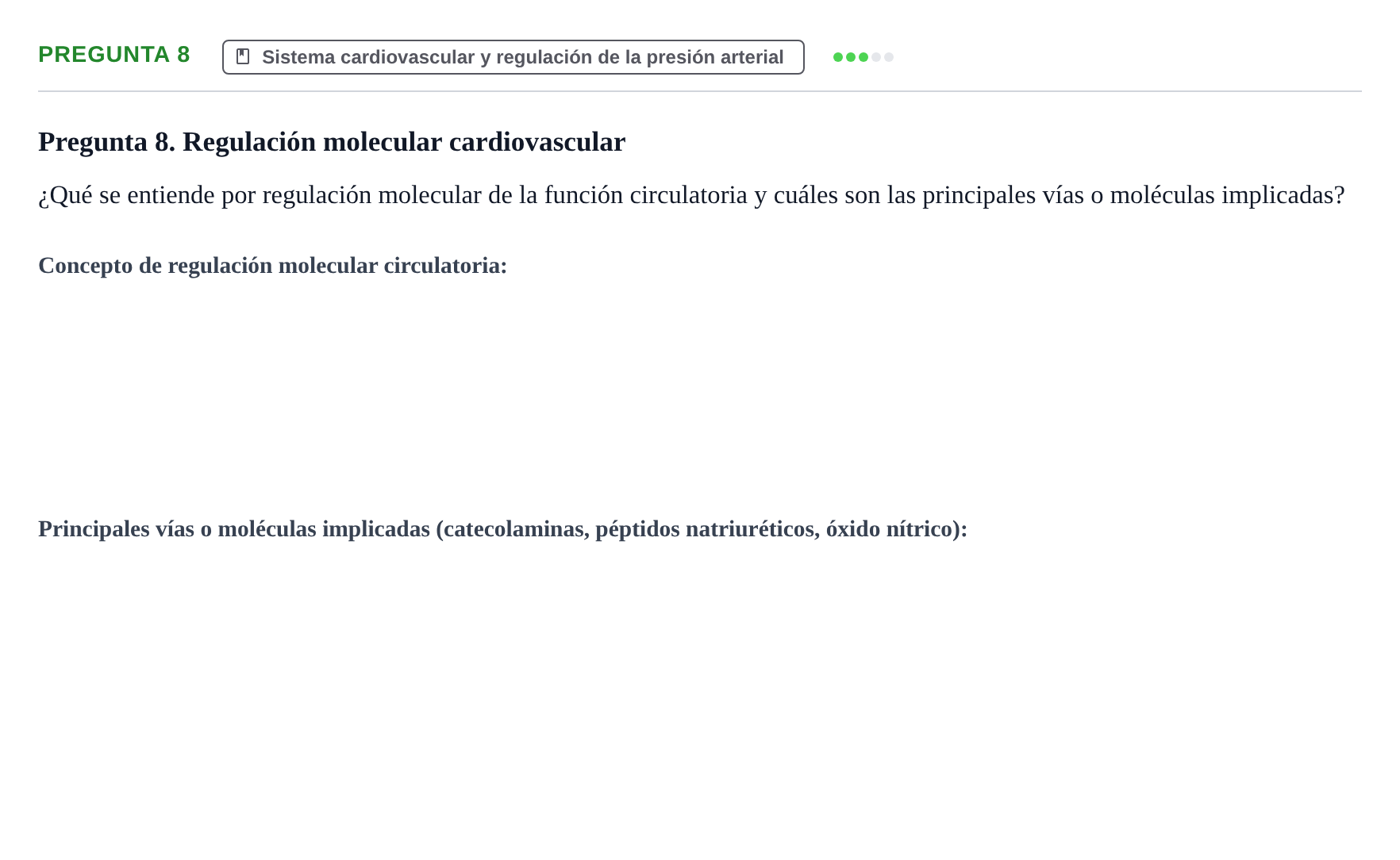 Enunciado: Pregunta 8 · Fisiología Humana URV Examen de Repaso: Fisiología del Sistema Cardiovascular