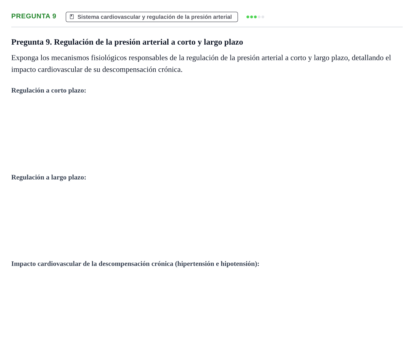 Enunciado: Pregunta 9 · Fisiología Humana URV Examen de Repaso: Fisiología del Sistema Cardiovascular
