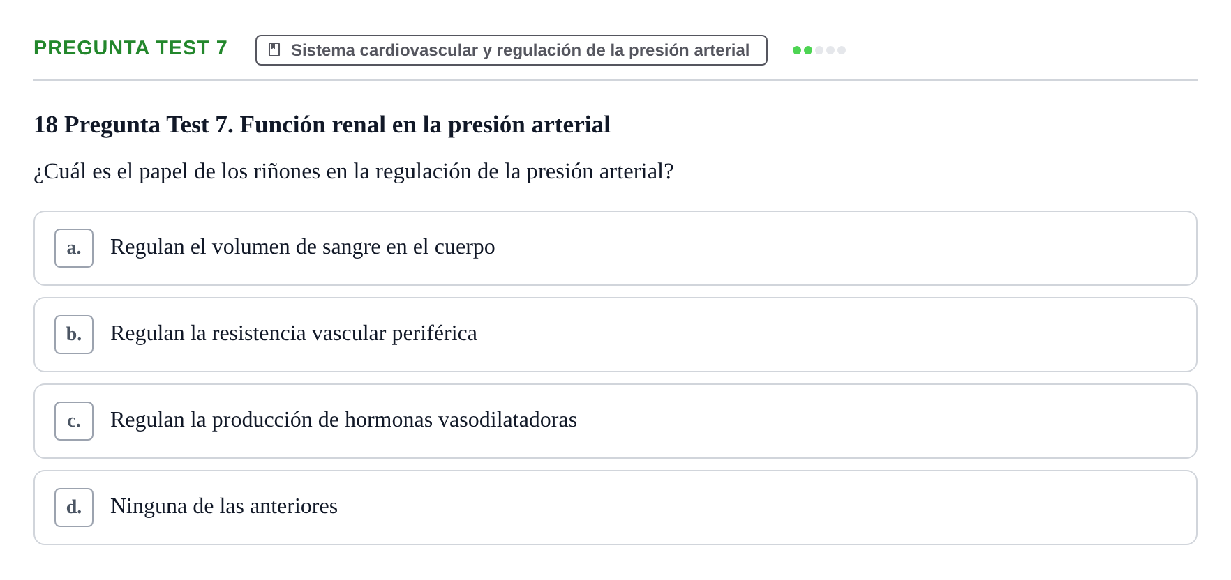 Enunciado: Pregunta Test 7 · Fisiología Humana URV Examen de Repaso: Fisiología del Sistema Cardiovascular