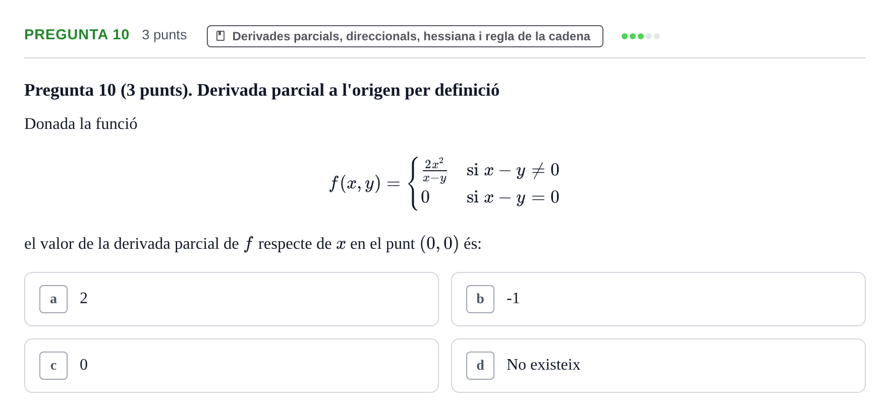 Enunciado: Pregunta 10 · Matemàtiques I UB 2015