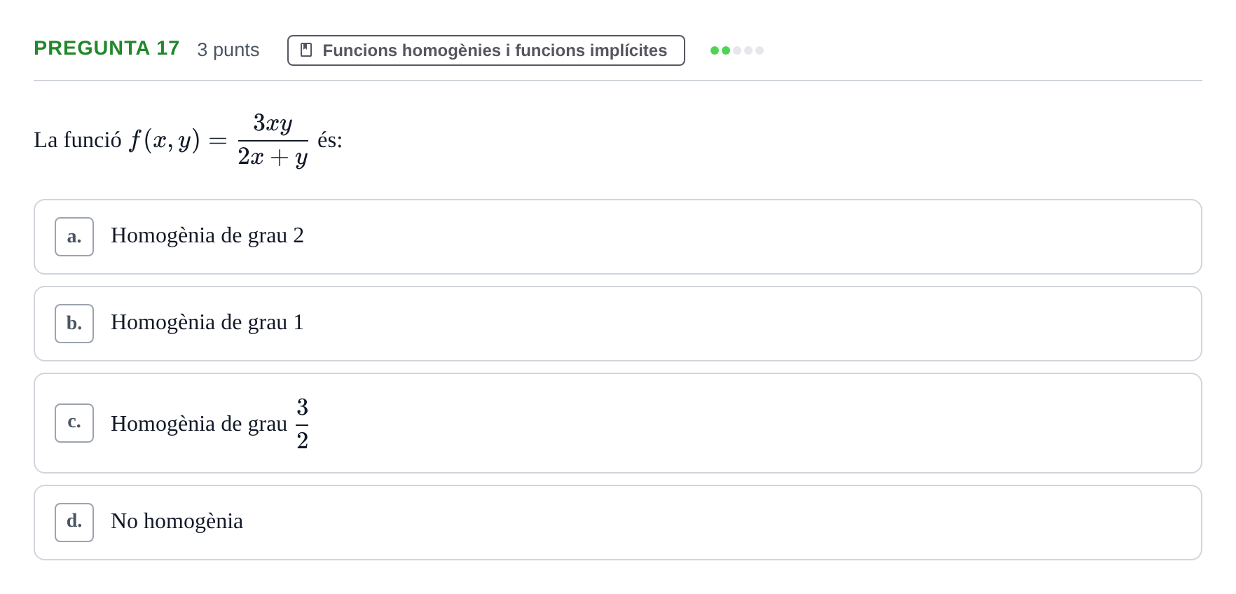 Enunciado: Pregunta 17 · Matemàtiques I UB 2015
