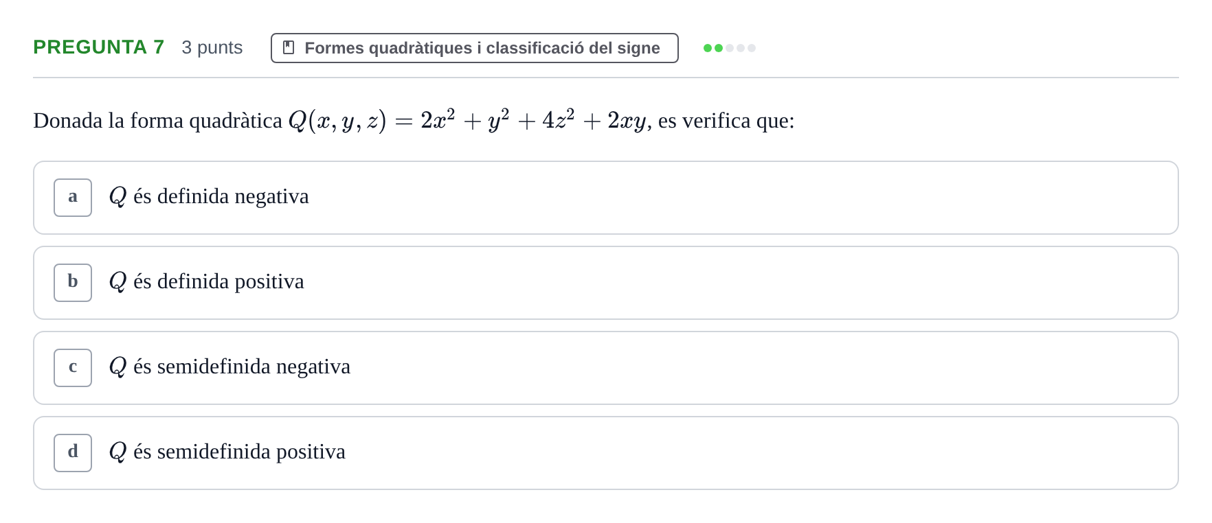 Enunciado: Pregunta 7 · Matemàtiques I UB 2015