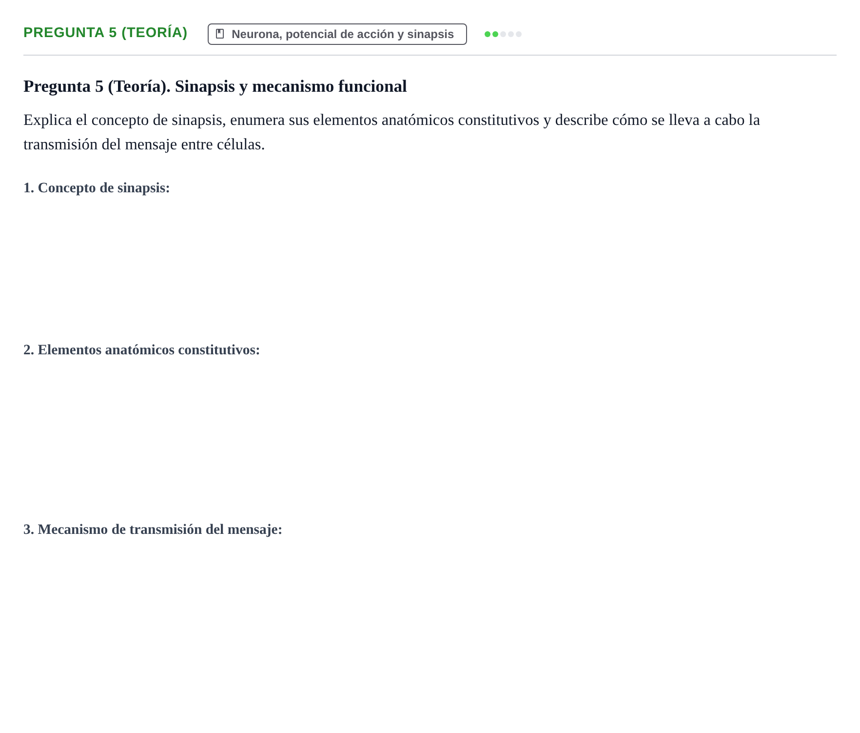 Enunciado: Pregunta 5 (Teoría) · Fisiología Humana URV Examen de repaso: Fisiología del Sistema Nervioso