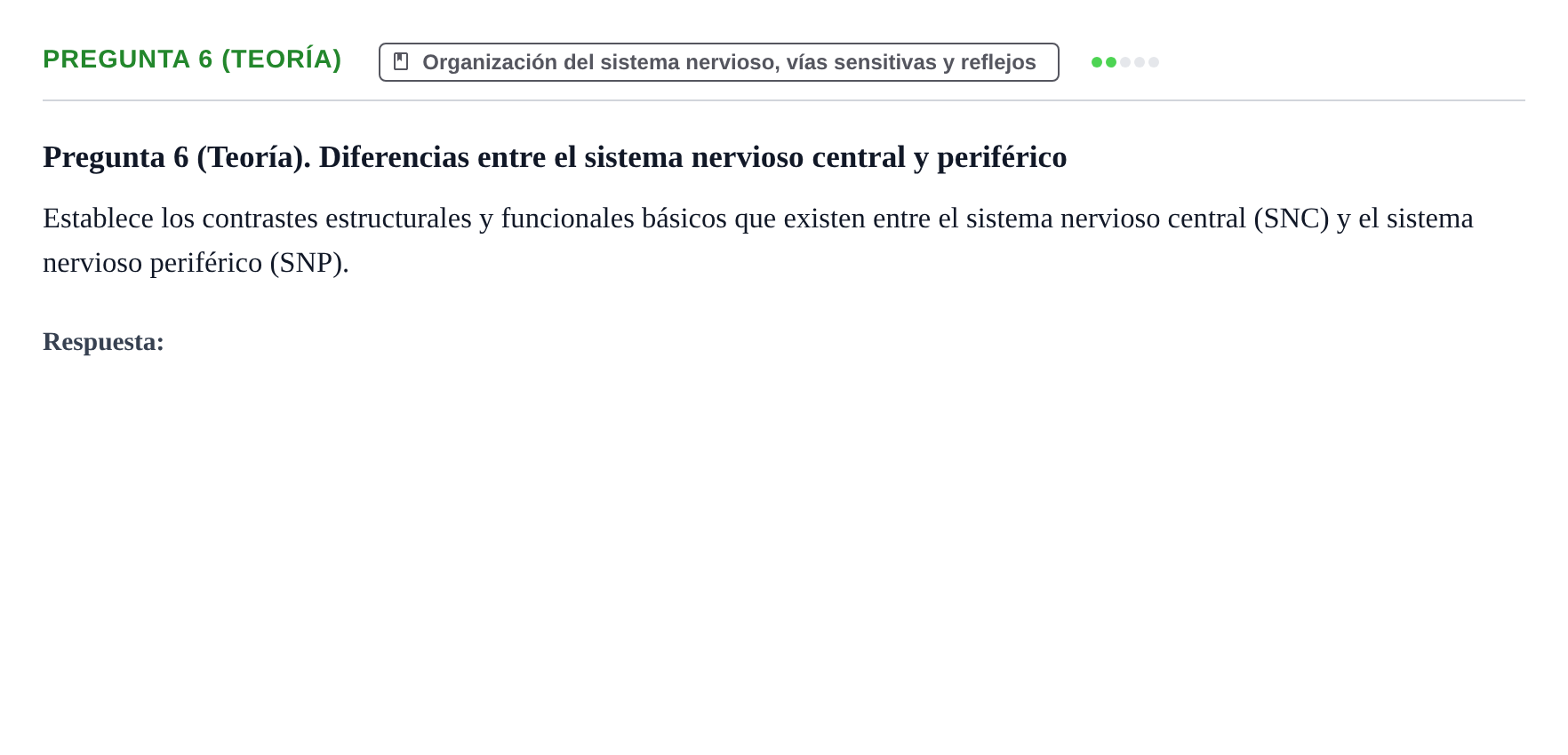 Enunciado: Pregunta 6 (Teoría) · Fisiología Humana URV Examen de repaso: Fisiología del Sistema Nervioso