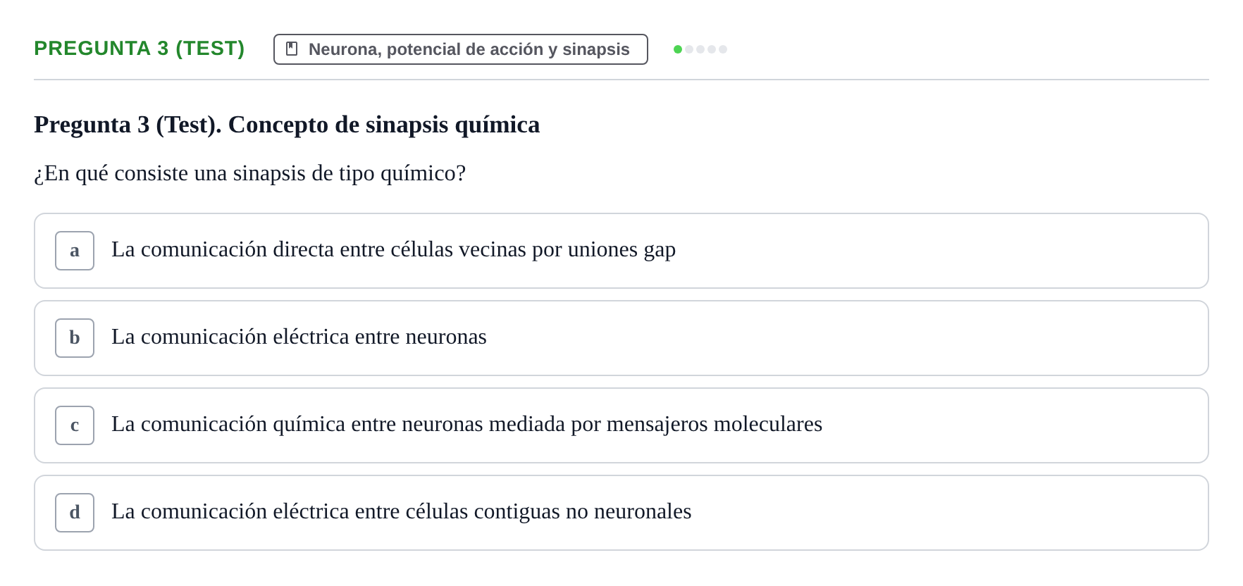 Enunciado: Pregunta 3 (Test) · Fisiología Humana URV Examen de repaso: Fisiología del Sistema Nervioso