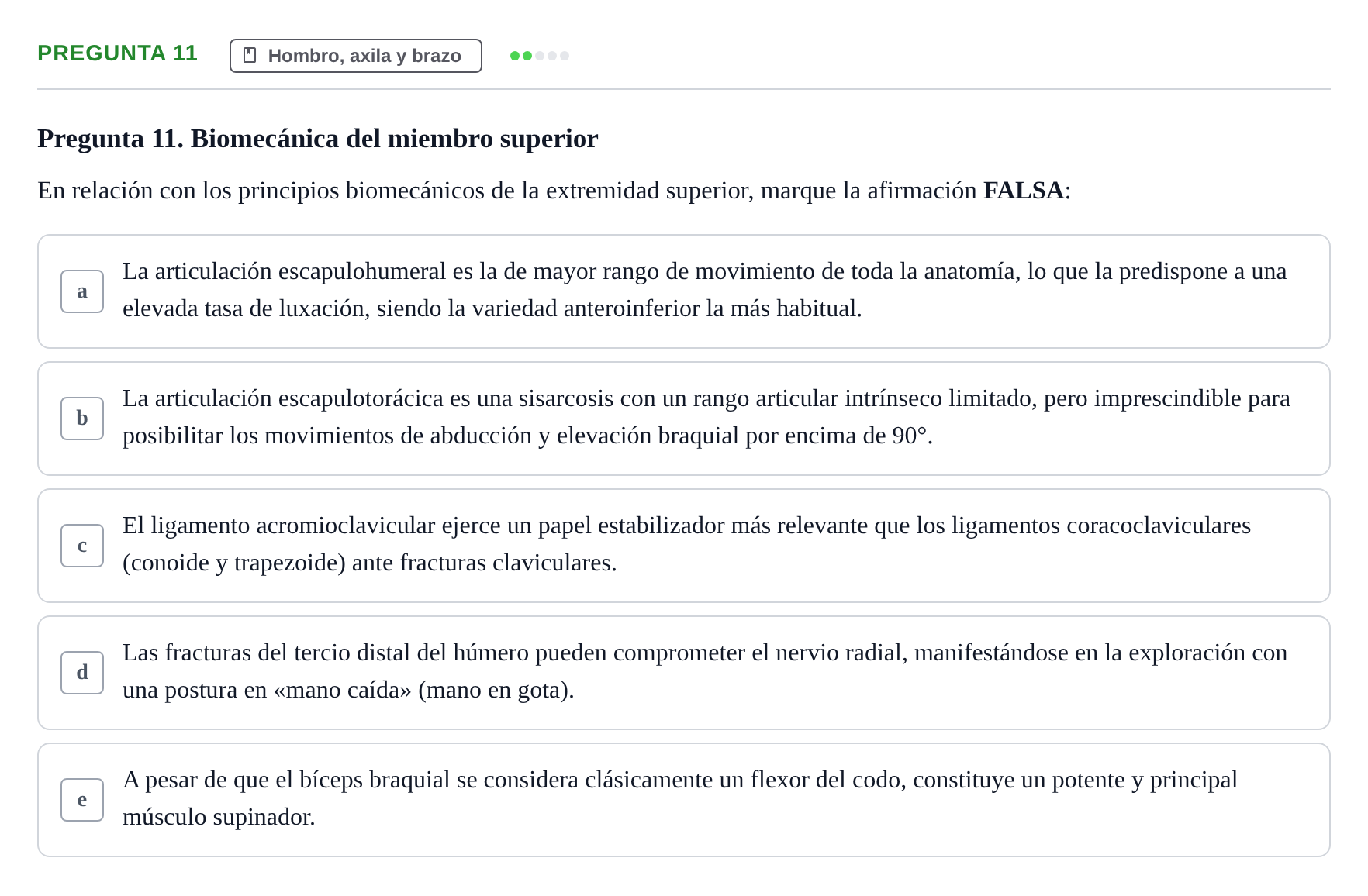 Enunciado: Pregunta 11 · Anatomía General y del Aparato Locomotor URV 2024