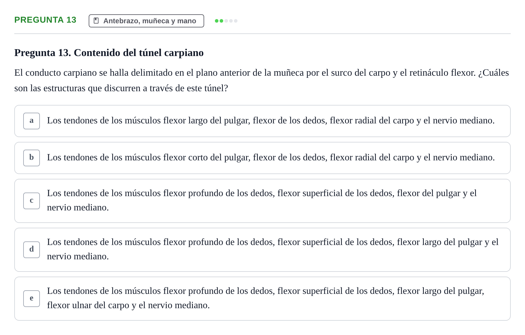 Enunciado: Pregunta 13 · Anatomía General y del Aparato Locomotor URV 2024