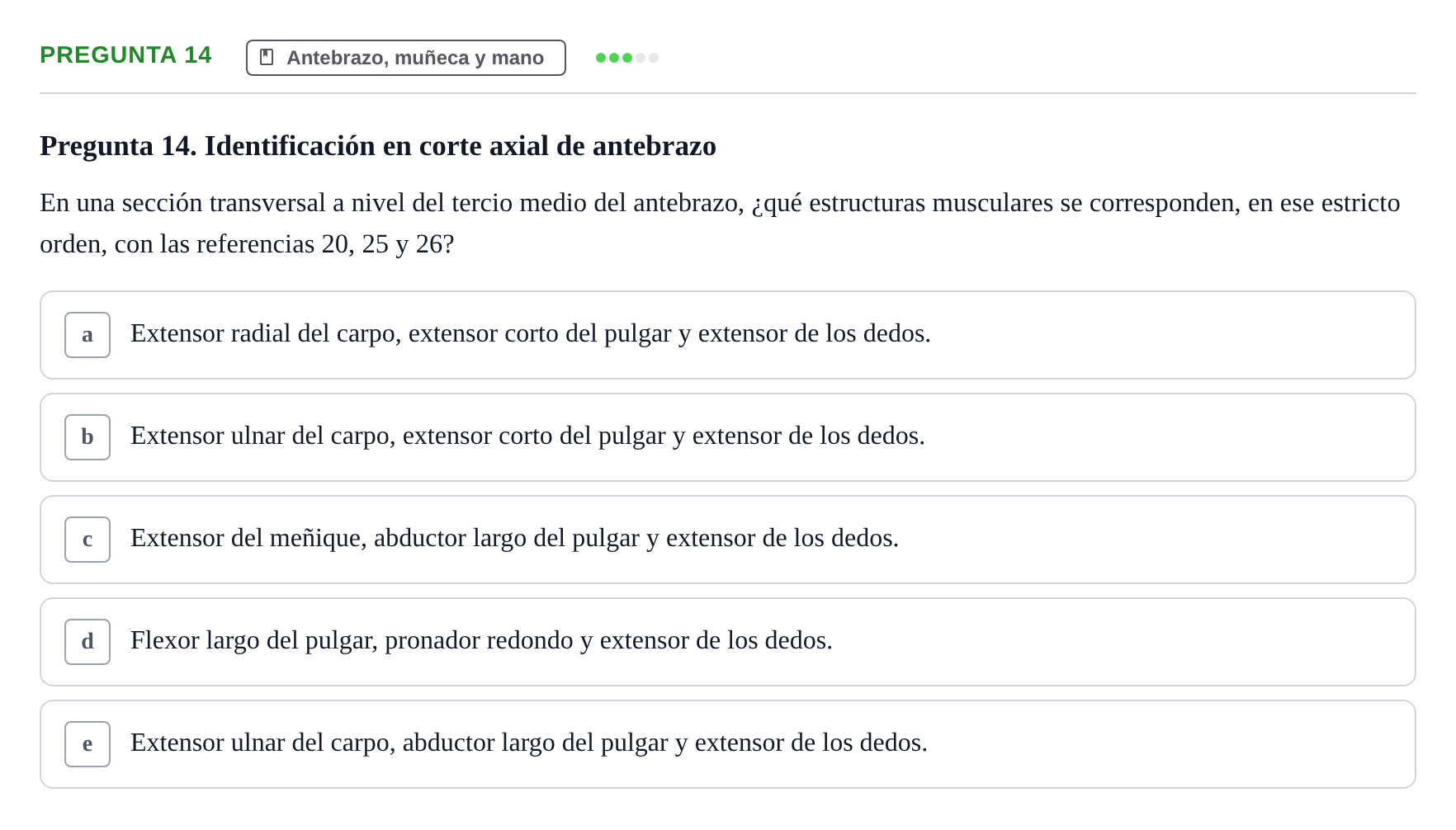 Enunciado: Pregunta 14 · Anatomía General y del Aparato Locomotor URV 2024