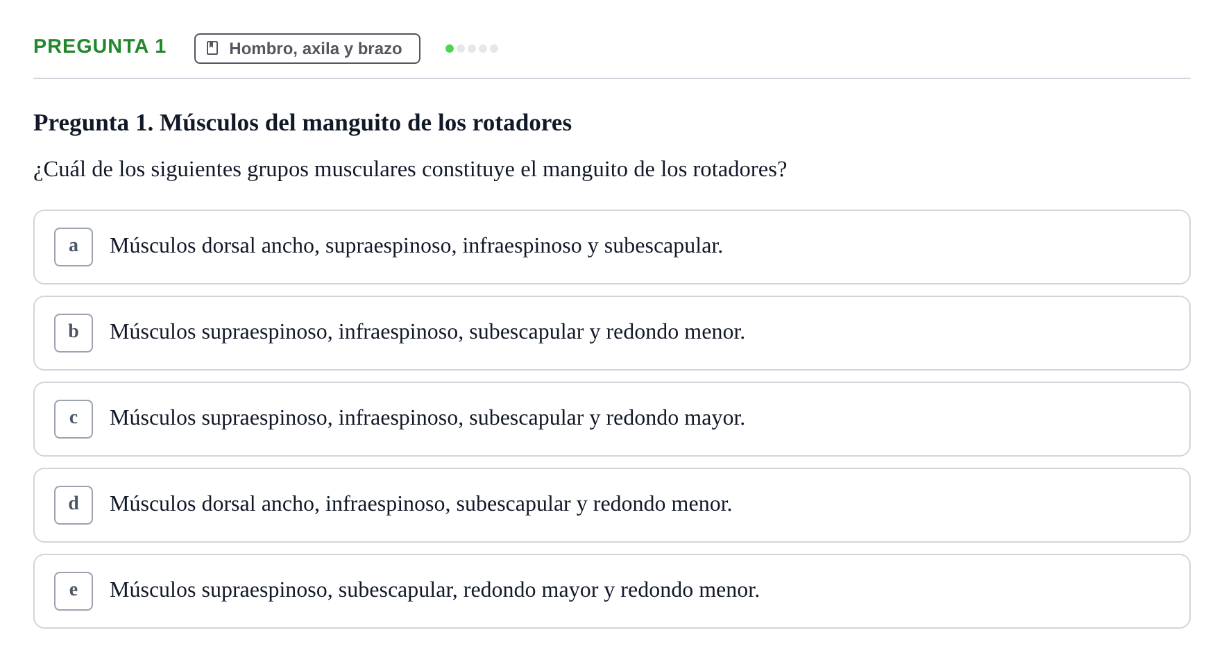 Enunciado: Pregunta 1 · Anatomía General y del Aparato Locomotor URV 2024